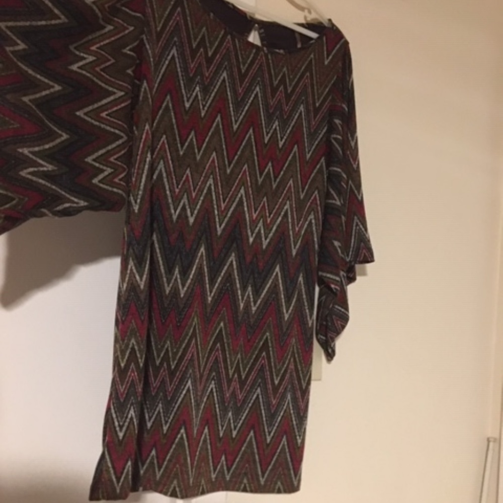 Fall Color Chevron Dress - Picture 3 of 6